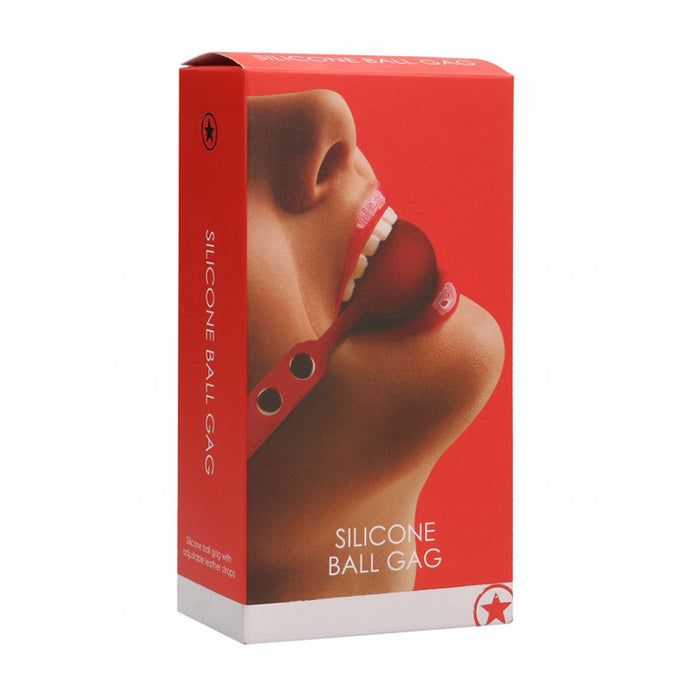 Ouch! Adjustable Silicone Ball Gag Red