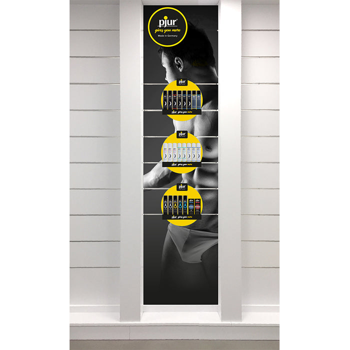 Pjur Sml Man Slat Wall Display Includes Skin, Shelves and Product