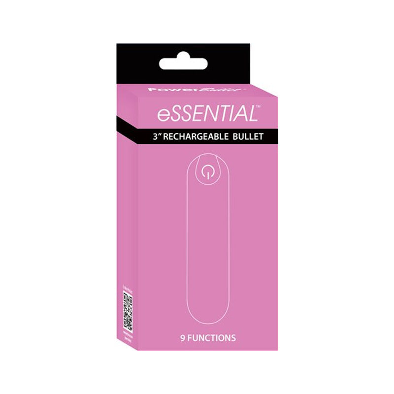Powerbullet eSSENTIAL Rechargeable 3 in. Bullet Vibrator Pink — Nalpac