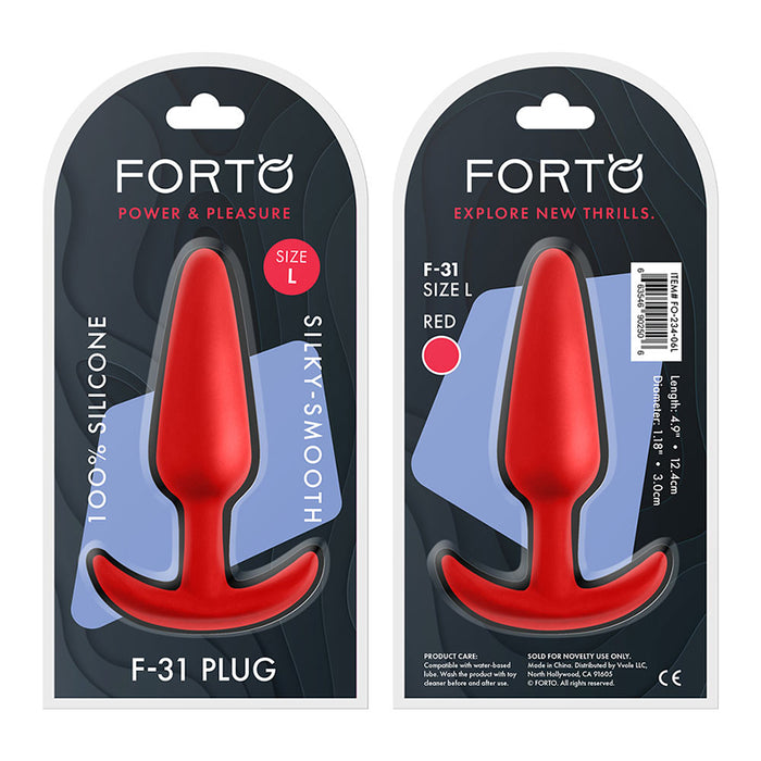 Forto F-31 Silicone Anal Plug Large Red