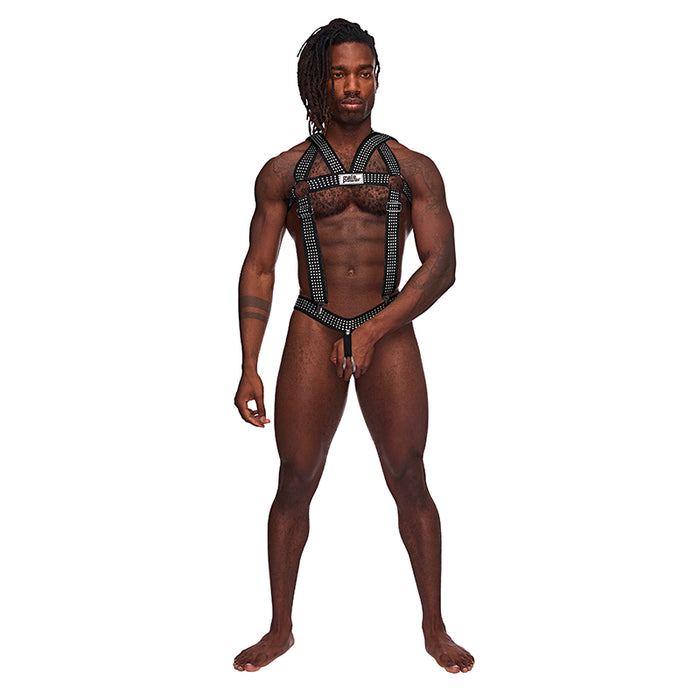 Male Power Elastic Harness with Ring BlackOS