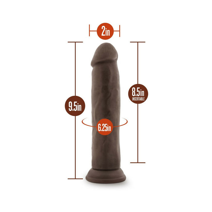 Dr. Skin Plus Thick 9 in. Triple Density Posable Dildo with Suction Cup Brown