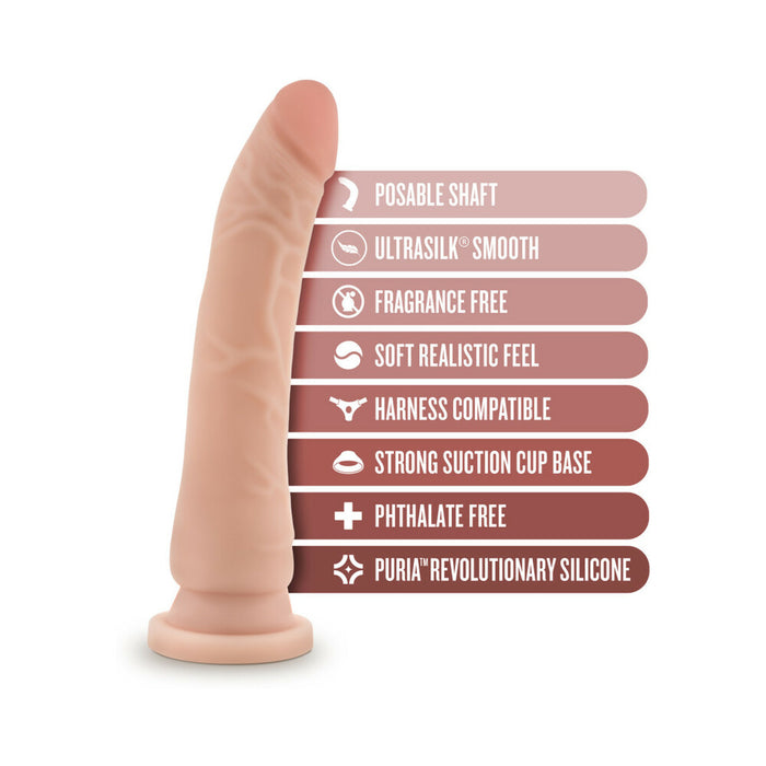 Blush Dr. Skin Silicone Dr. Noah Realistic 8 in. Dildo with Suction Cup Beige