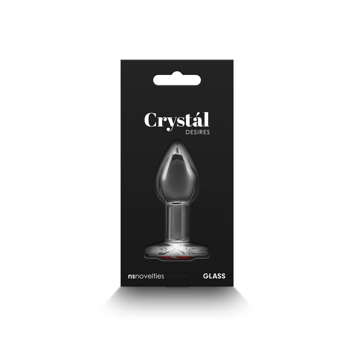 Crystal Desires Red Heart Gem Glass Plug Small