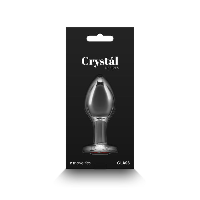 Crystal Desires Red Heart Gem Glass Plug Medium