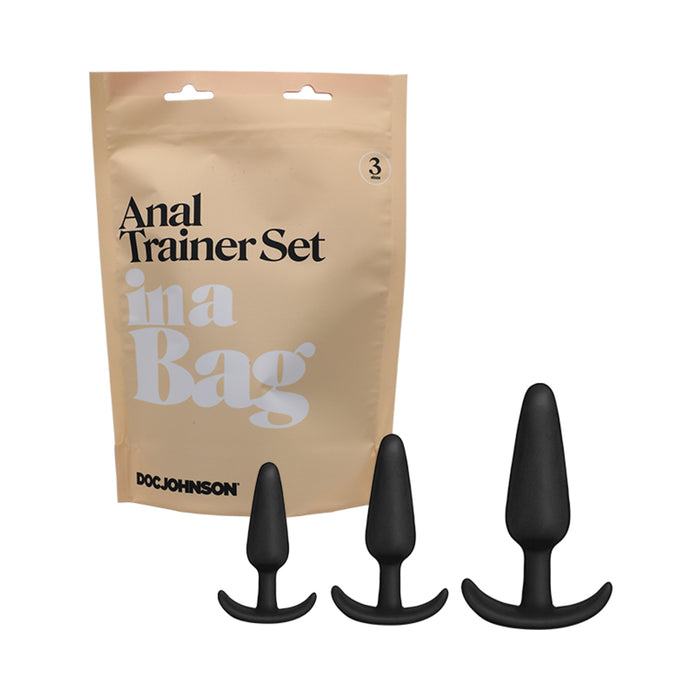 Doc Johnson Anal Trainer Set In A Bag 3-Piece Silicone Black