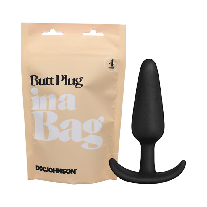 Doc Johnson Butt Plug In A Bag 4 in. Silicone Black