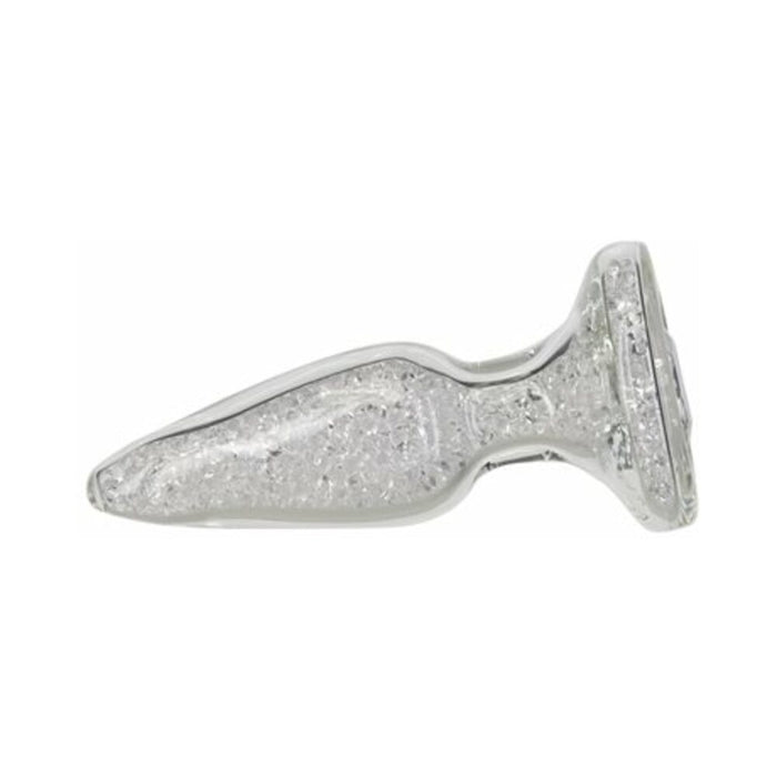 Pillow Talk Fancy Glass Anal Plug with Glitter and Gem Base