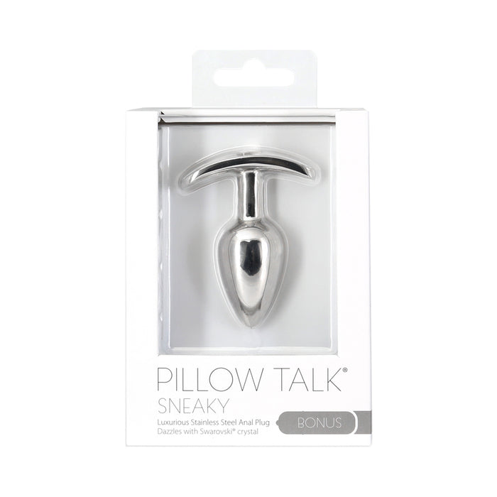Pillow Talk Sneaky Stainless Steel Anal Plug with Swarovski Crystal