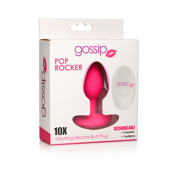 Curve Toys Gossip Pop Rocker Rechargeable Remote-Controlled Silicone Vibrating Anal Plug Magenta