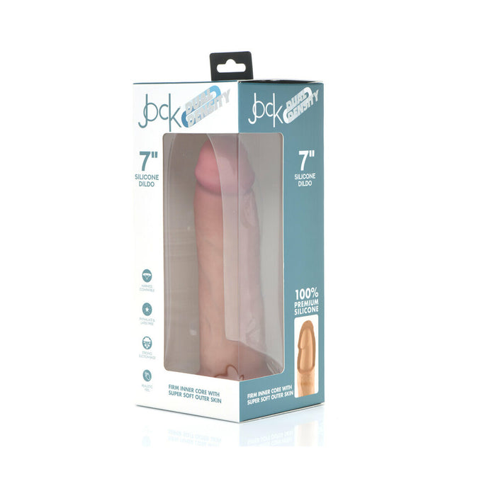 Curve Toys Jock Dual Density 7 in. Silicone Dildo with Suction Cup Light