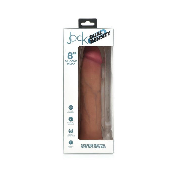 Curve Toys Jock Dual Density 8 in. Silicone Dildo with Suction Cup Light