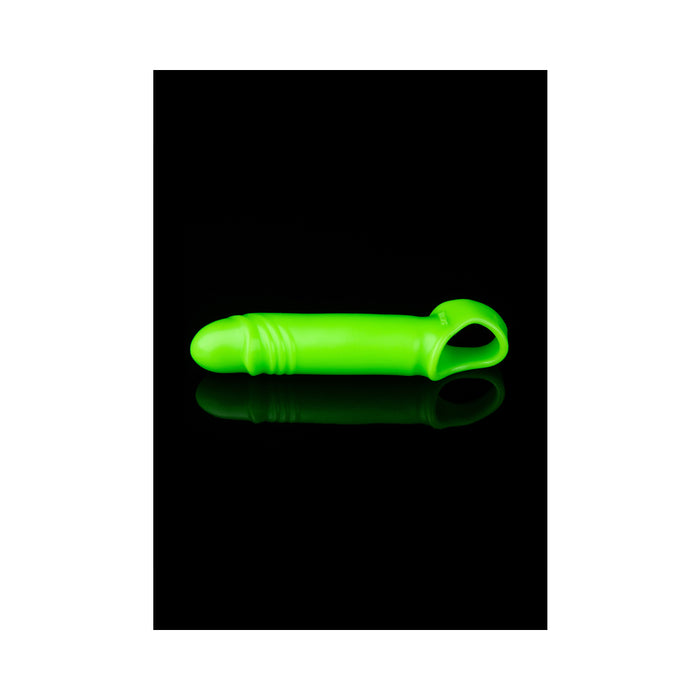 Ouch! Glow in the Dark Smooth Stretchy 6.3 in. Penis Sleeve Neon Green