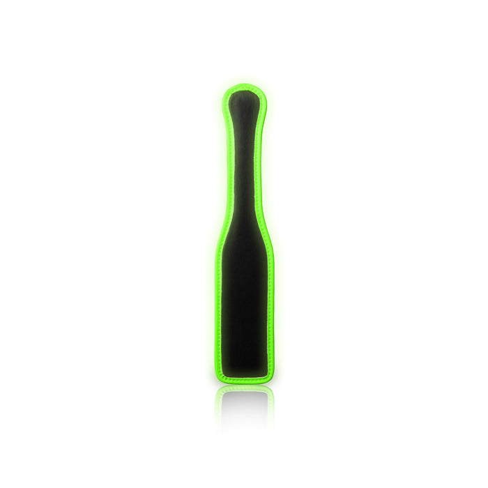 Ouch! Glow in the Dark Bonded Leather Paddle Neon Green