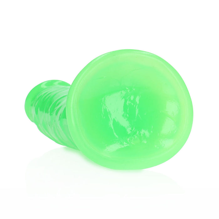 RealRock Glow in the Dark Slim 7 in. Dildo Neon Green