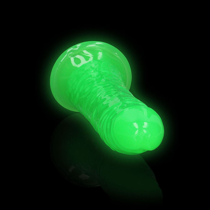 RealRock Glow in the Dark Slim 7 in. Dildo Neon Green