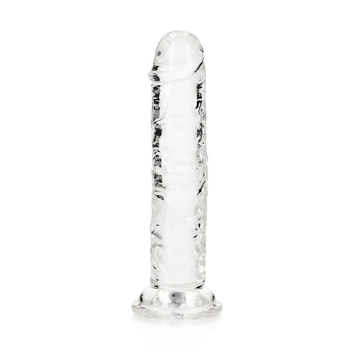 RealRock Crystal Clear Straight 6 in. Dildo Without Balls Clear
