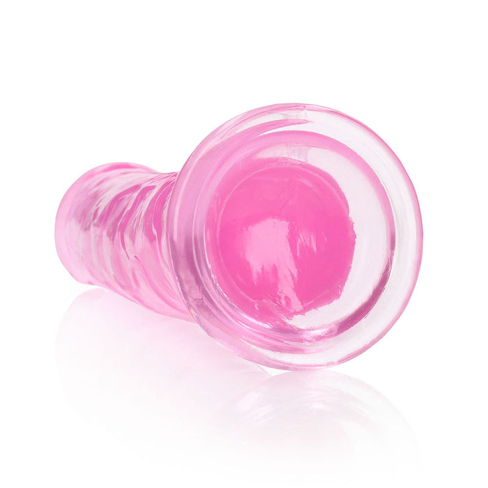RealRock Crystal Clear Straight 10 in. Dildo Without Balls Pink