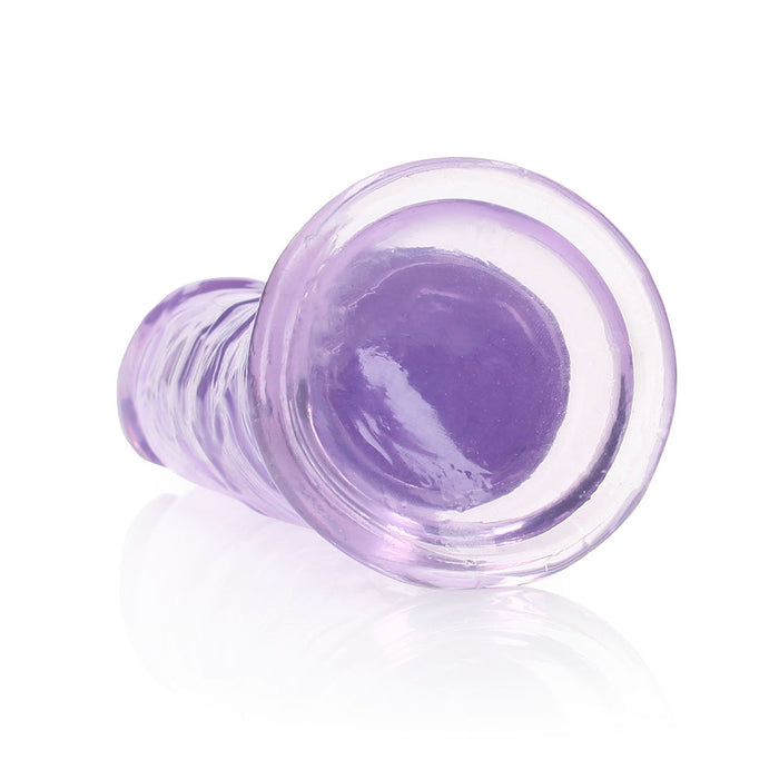 RealRock Crystal Clear Straight 8 in. Dildo Without Balls Purple