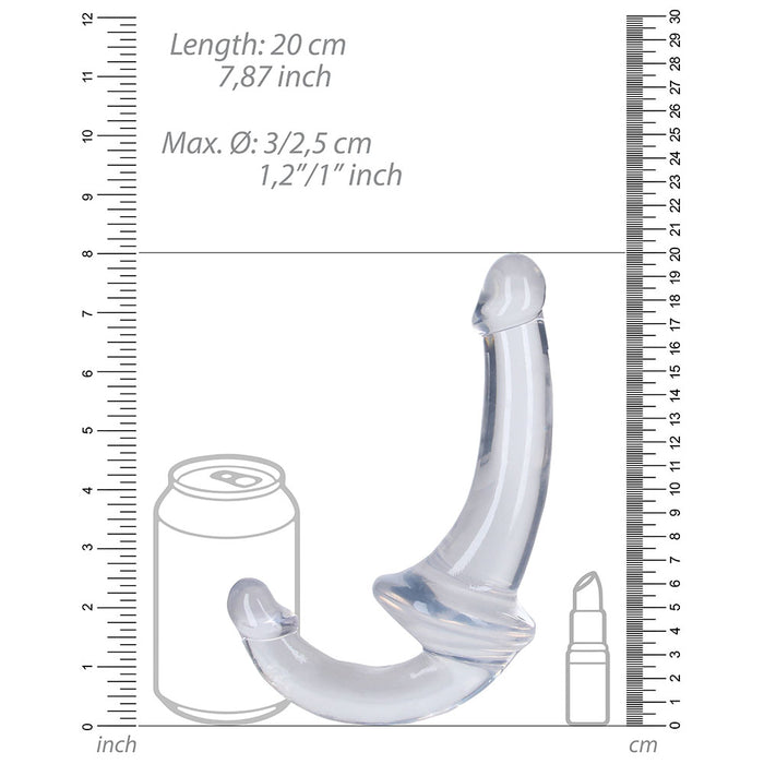 RealRock Crystal Clear 6 in. Strapless Strap-On Dildo Clear