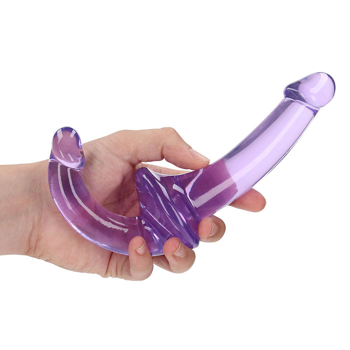 RealRock Crystal Clear 6 in. Strapless Strap-On Dildo Purple