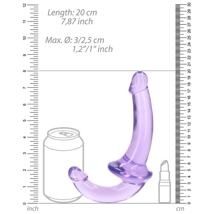 RealRock Crystal Clear 6 in. Strapless Strap-On Dildo Purple
