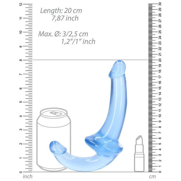 RealRock Crystal Clear 6 in. Strapless Strap-On Dildo Blue