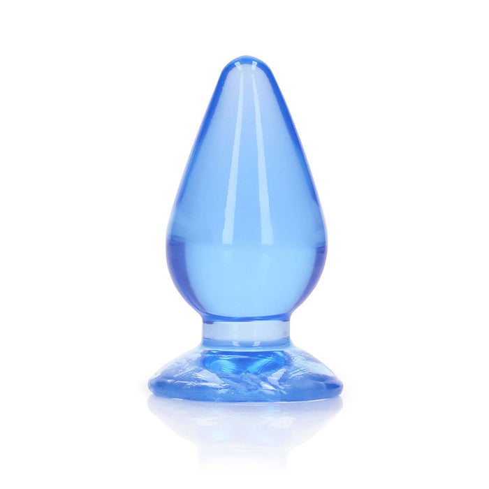 RealRock Crystal Clear 3.5 in. Anal Plug Blue