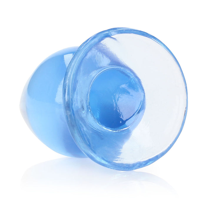 RealRock Crystal Clear 3.5 in. Anal Plug Blue