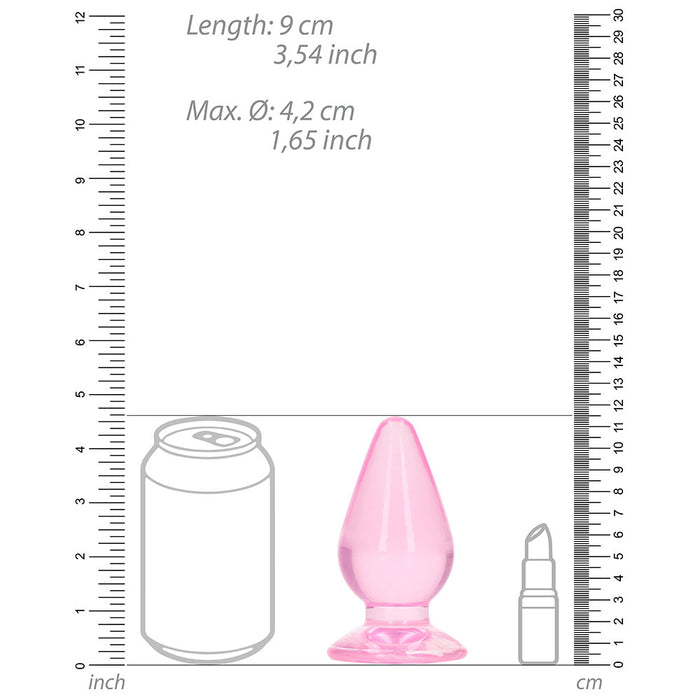 RealRock Crystal Clear 4.5 in. Anal Plug Pink