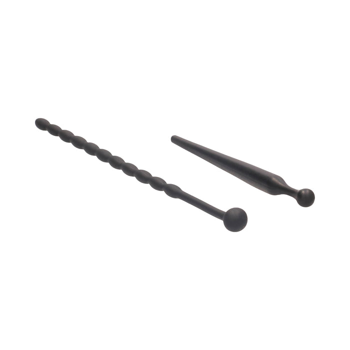 Ouch! Urethral Sounding Beginners Silicone Plug Set Black 8 mm / 10 mm
