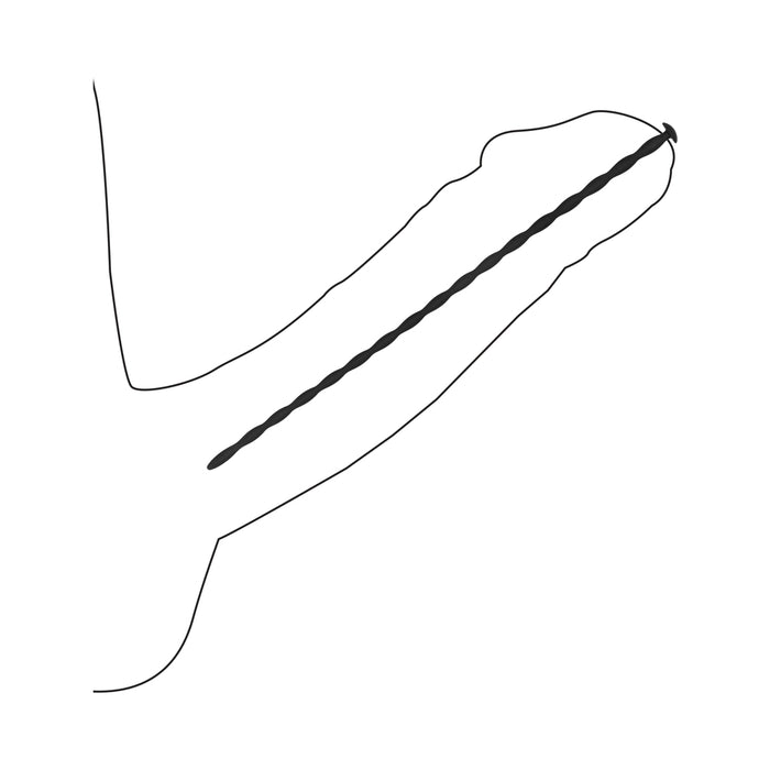 Ouch! Urethral Sounding Beginner Silicone Spiral Screw Plug Set Black 3 mm / 4 mm / 5 mm / 6 mm