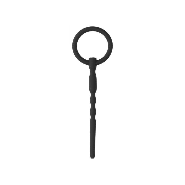 Ouch! Urethral Sounding Silicone Cock Pin Black 7 mm