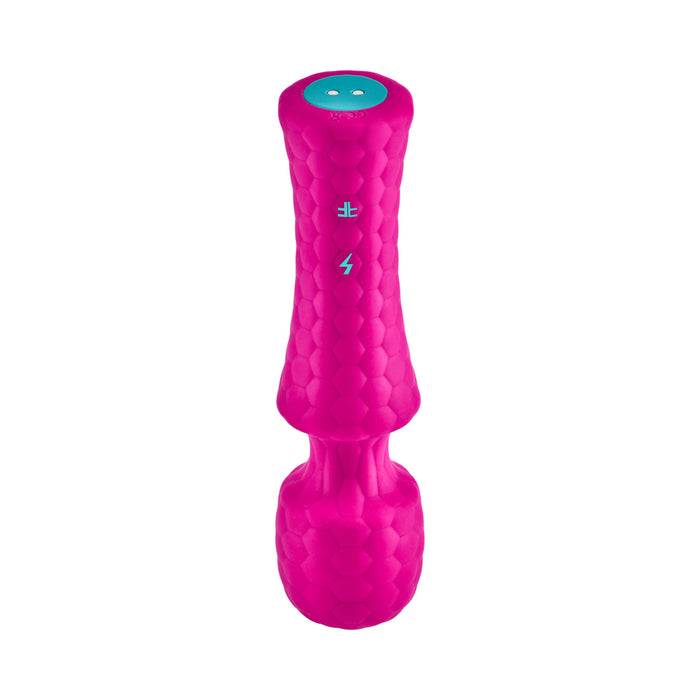 FemmeFunn Ultra Wand Mini Rechargeable Flexible Textured Silicone Vibrator Pink