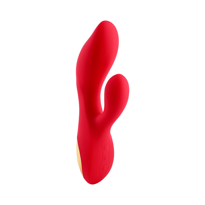 Adam & Eve Eve's Big & Curvy G Rechargeable Vibrating Silicone Dual Stimulator Red