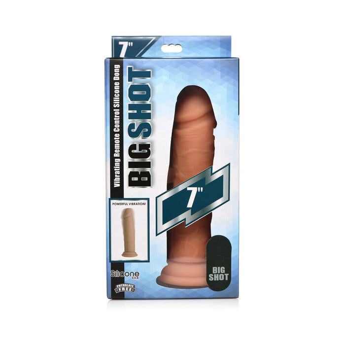 Curve Toys Big Shot 7 in. Vibrating Silicone Dildo with Suction Cup Light