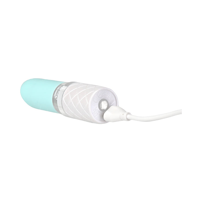 Pillow Talk Lusty Silicone Flickering Lipstick Vibrator with Swarovski Crystal Teal