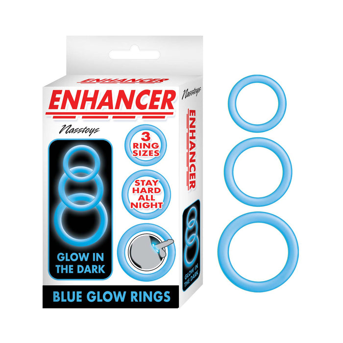 Enhancer Blue Glow Rings Set of 3