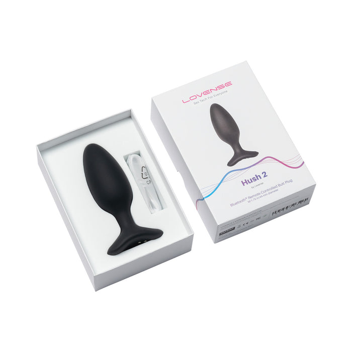 Lovense Hush 2 Bluetooth Remote-Controlled Vibrating Butt Plug M 1.75 in.