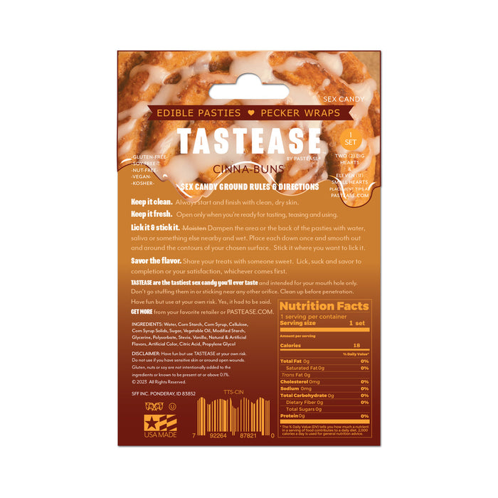 Tastease by Pastease Cinna-Buns Cinnamon Roll Candy Edible Pasties & Pecker Wraps