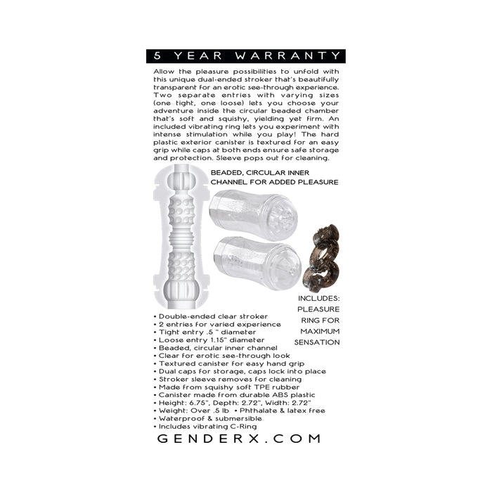 Gender X Double Fantasy Dual Entry Stroker Clear