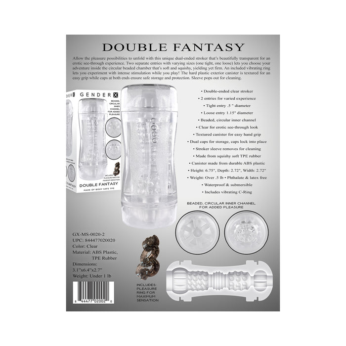Gender X Double Fantasy Dual Entry Stroker Clear