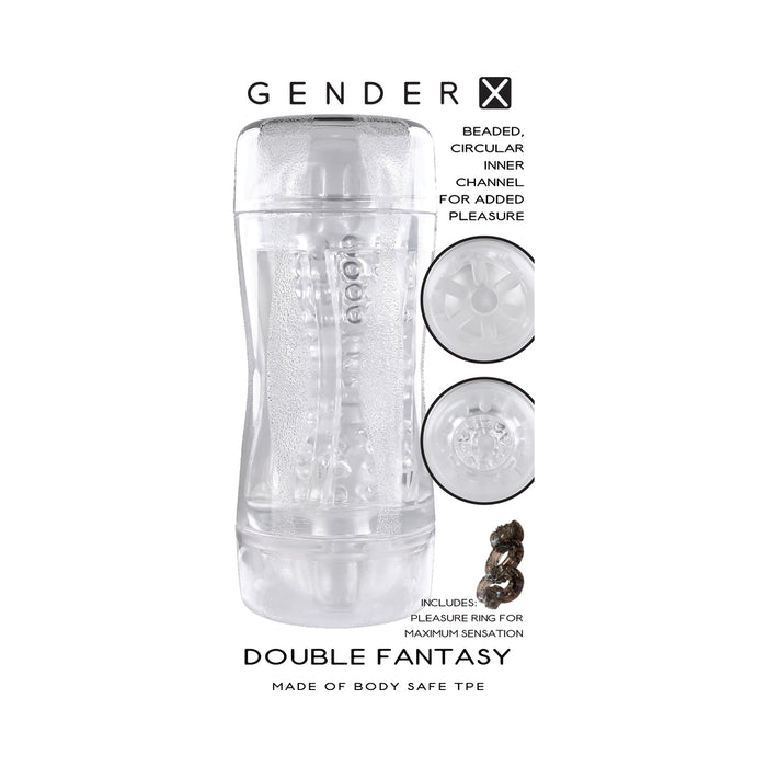 Gender X Double Fantasy Dual Entry Stroker Clear