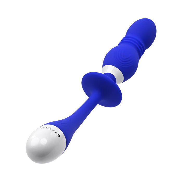 Gender X Play Ball Rechargeable Thrusting Silicone Dual Orb Vibrator Blue