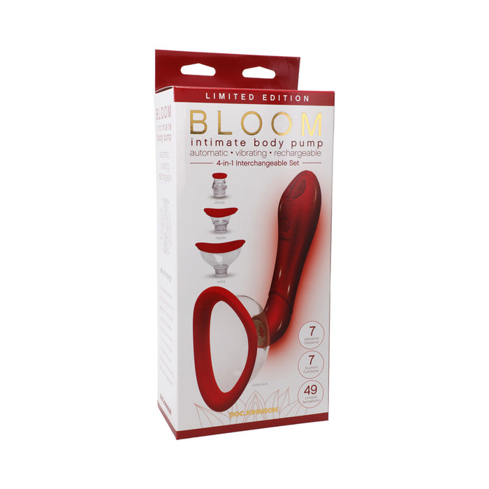 Bloom Intimate Body Pump Limited Edition Red Vibrating 4-In-1 Interchangeable Set