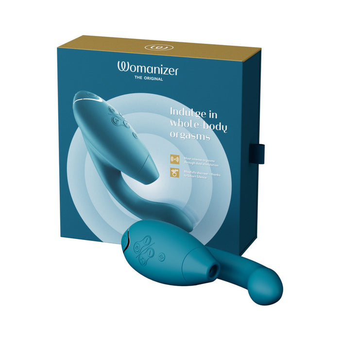 Womanizer Duo 2 Rechargeable Dual Stimulation Pleasure Air and G-Spot Vibrator Petrol