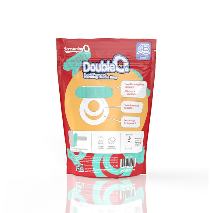 Screaming O 4B DoubleO 6 Vibrating Double Cockring Kiwi