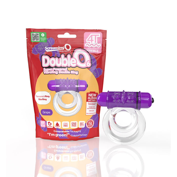 Screaming O 4T DoubleO 6 Vibrating Double Cockring Grape