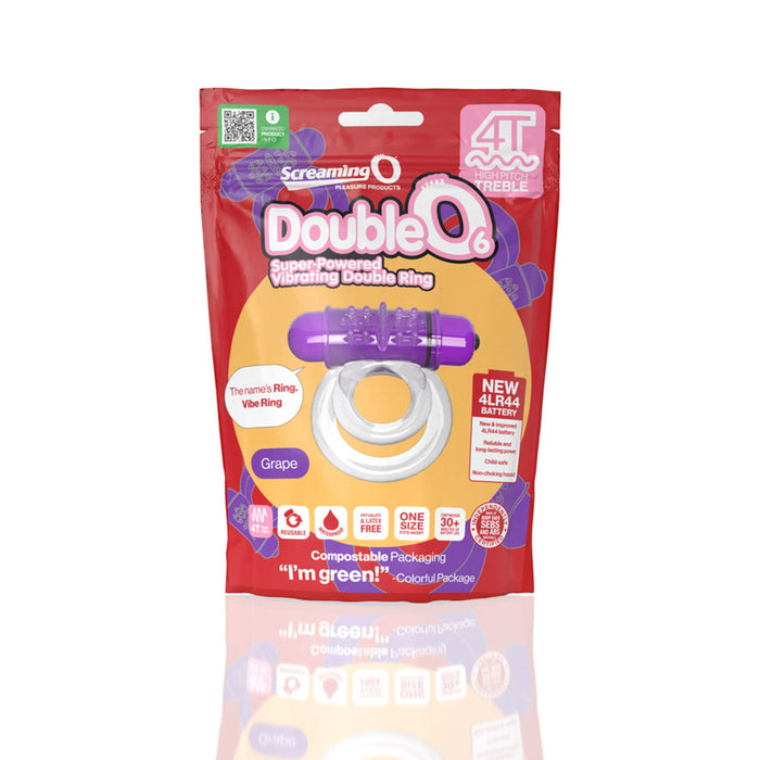 Screaming O 4T DoubleO 6 Vibrating Double Cockring Grape