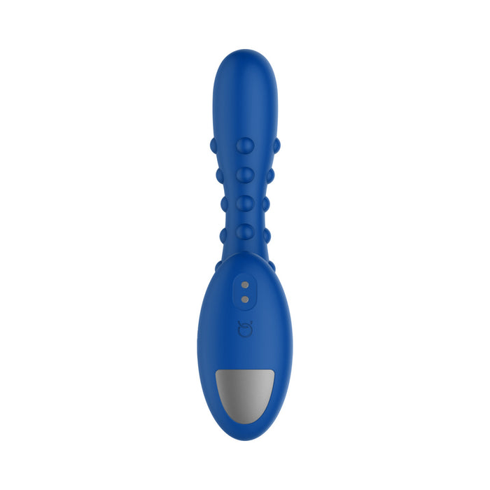 Forto Studded Pro Rechargeable Silicone Vibrating Anal Massager Blue
